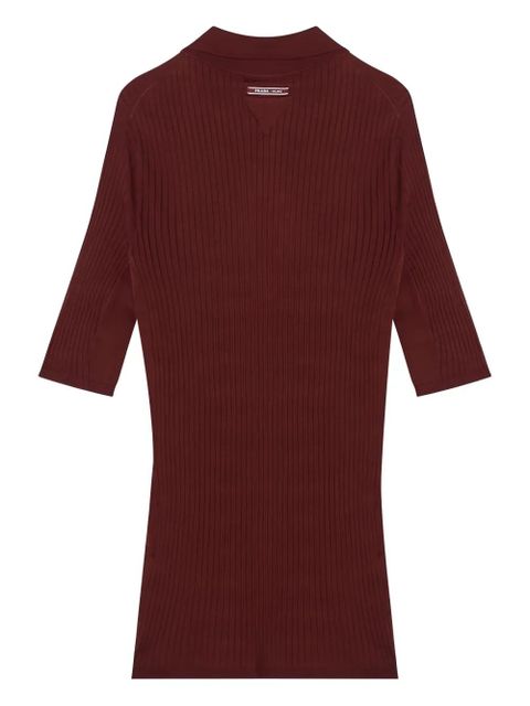 Prada ribbed polo top - Red