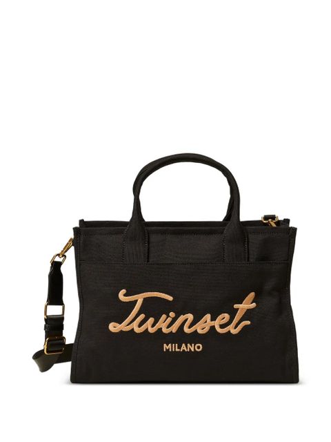 TWINSET logo cotton tote bag - Black - zdjęcie produktu nr 1