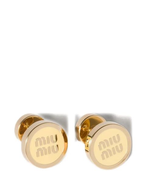 Miu Miu logo circle earrings - Gold - zdjęcie produktu nr 1