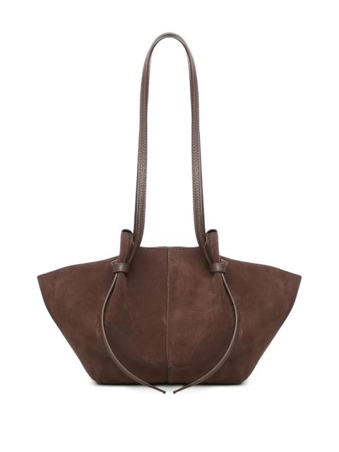 Yuzefi large Mochi suede knot shoulder bag - Brown