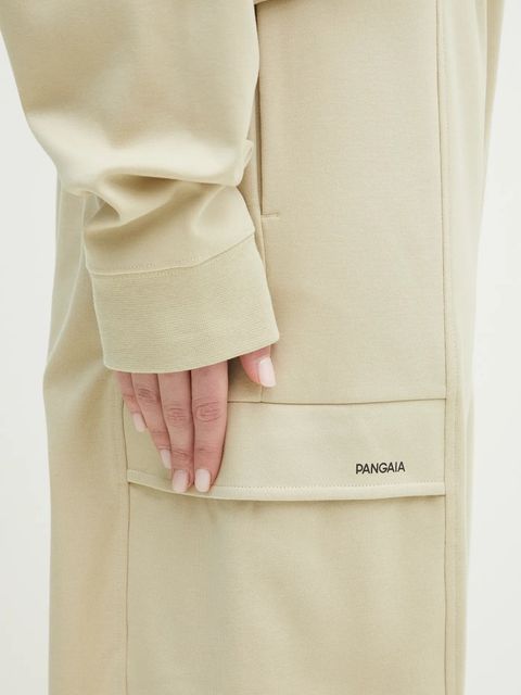 Pangaia spodnie dresowe kolor beżowy gładkie 10002239
