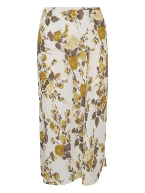 AMI Paris floral-motif midi skirt - Neutrals - zdjęcie produktu nr 1