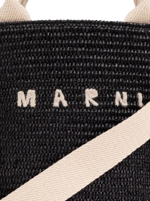 Marni logo-embroidered crossbody bag - Black