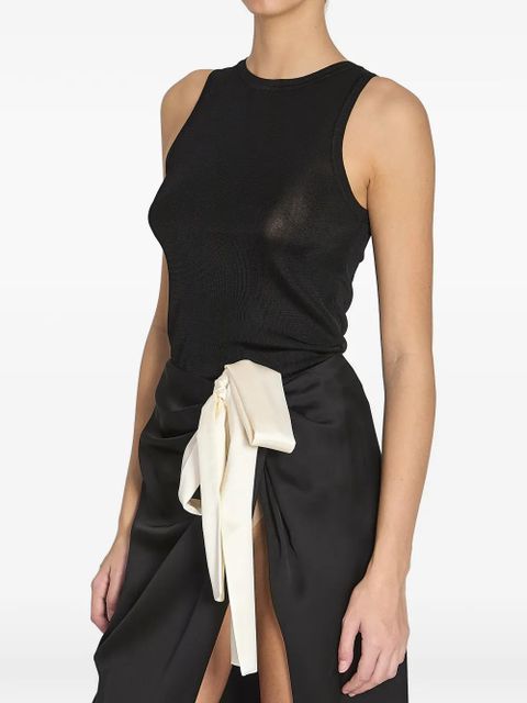 Saint Laurent ribbed crew-neck tank top - Black