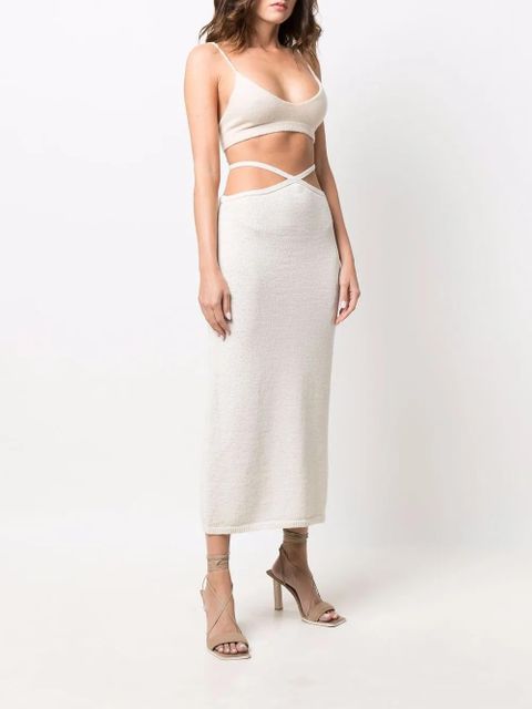 Cult Gaia cut-out detail midi-skirt - Neutrals