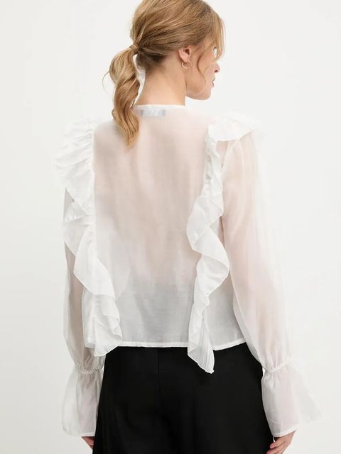 Answear.LAB koszula damska kolor biały regular z wiązanym dekoltem - zdjęcie produktu nr 2