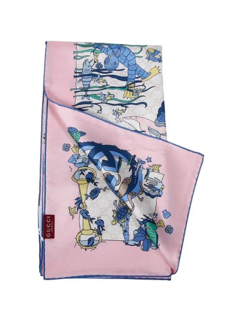 Gucci aquatic-motif scarf - Pink - zdjęcie produktu nr 2