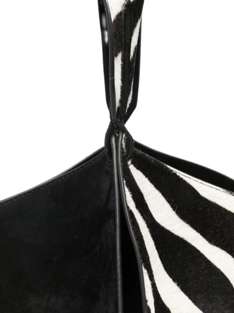 KHAITE mini zebra-print tote bag - Black