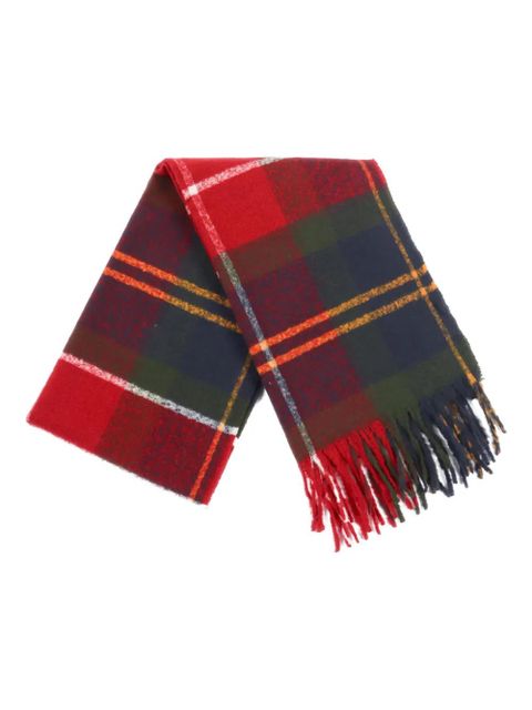 Barbour Deanna tartan-fringed scarf - Red
