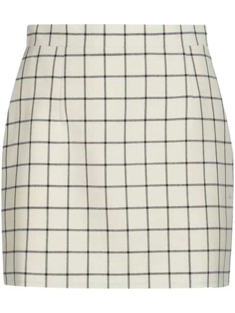 Marni checked wool miniskirt - White - zdjęcie produktu nr 1