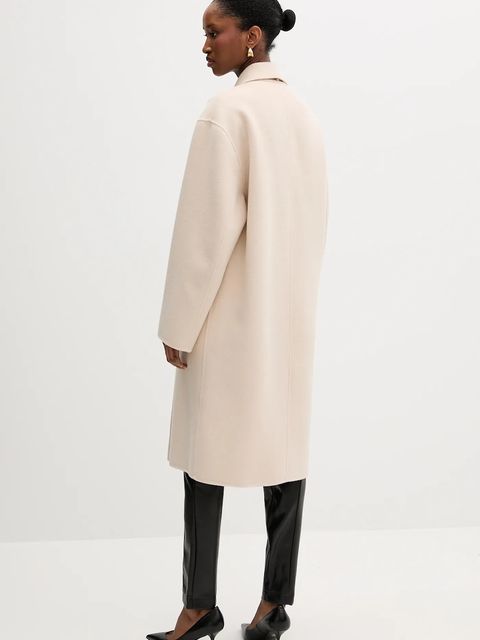 Liu Jo płaszcz z wełną kolor beżowy MF5025 T4627