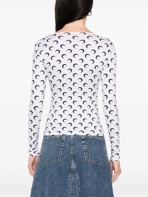 Marine Serre Moon square-neck top - White