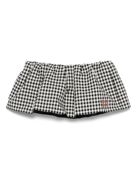 Miu Miu checked mini skirt - White - zdjęcie produktu nr 1