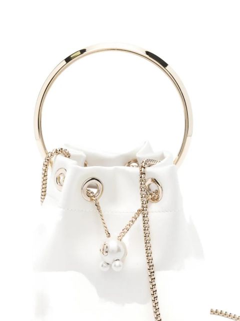 Jimmy Choo Bon Bon ring-handle clutch mini bag - White - zdjęcie produktu nr 2