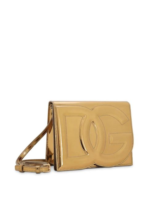 Dolce & Gabbana logo-embossed metallic-effect bag - Gold