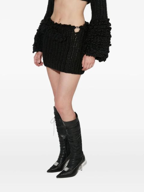 MISBHV knitted logo hardware mini skirt - Black