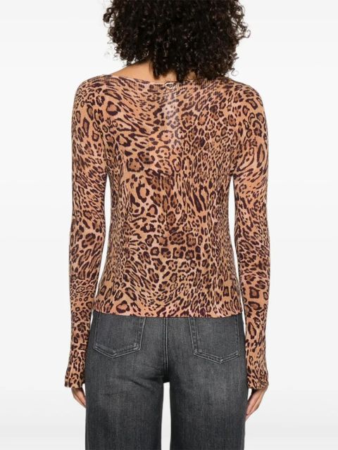 TWINSET bell-sleeve leopard-print top - Brown