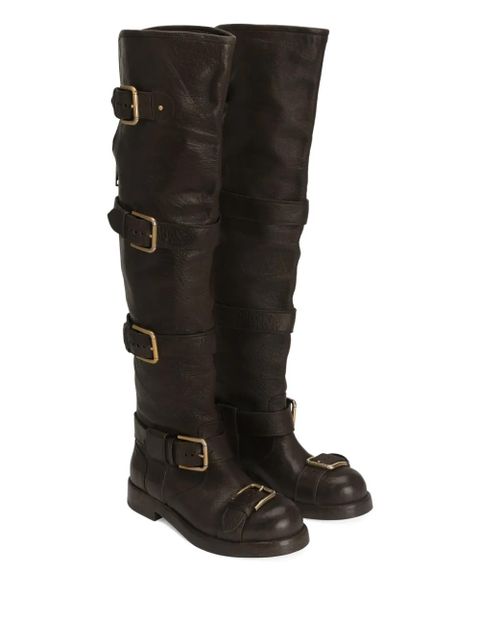 Dolce & Gabbana 20mm buckle-strap boots - Brown - zdjęcie produktu nr 2