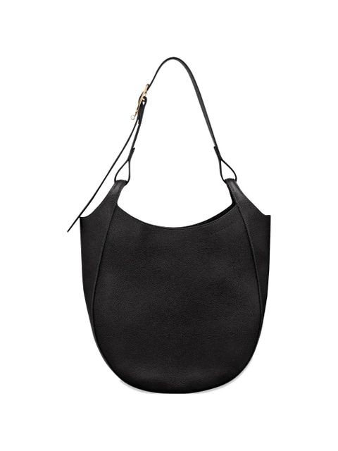 Longchamp curved leather shoulder bag - Black