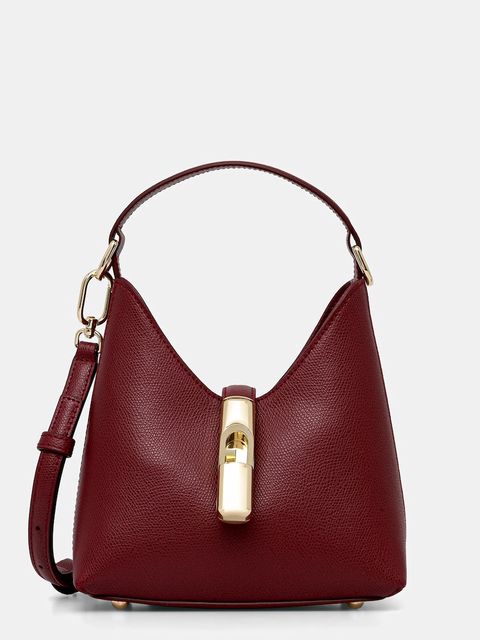 Furla torebka skórzana kolor bordowy WE00876 ARE000 CGQ00 - zdjęcie produktu nr 1