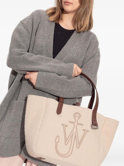 JW Anderson logo-embroidered tote bag - Neutrals