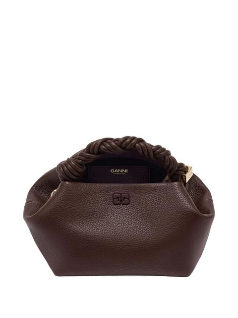 GANNI small Bou twisted-handle tote bag - Brown