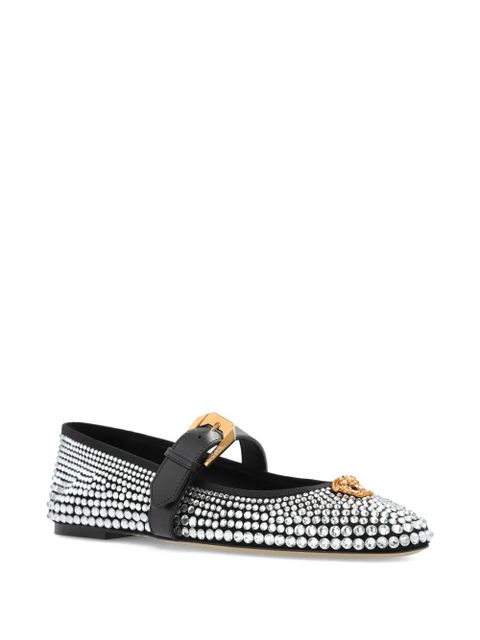 Versace La Medusa studded ballet flats - White