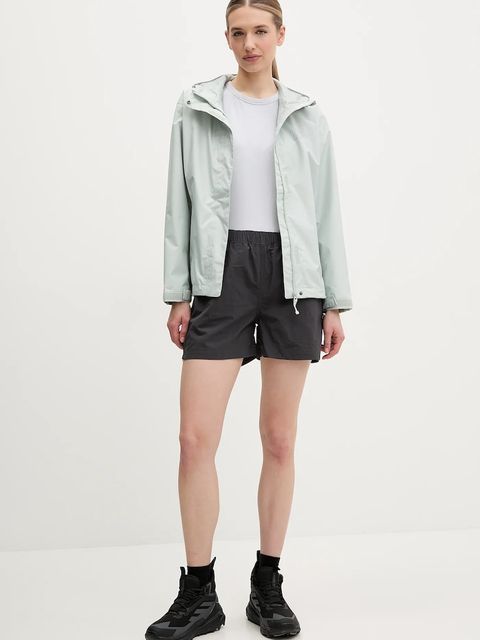 Helly Hansen szorty outdoorowe Vetta kolor szary gładkie high waist 63184