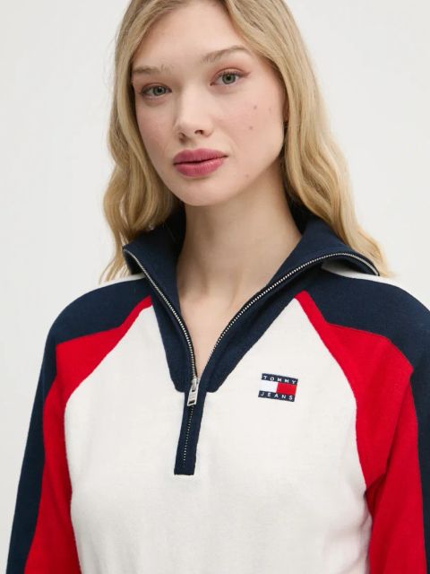 Tommy Jeans sukienka z domieszką wełny kolor beżowy mini rozkloszowana DW0DW19467