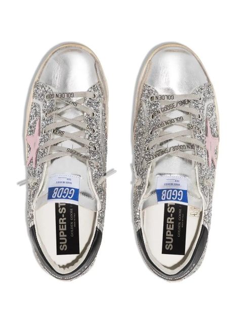 Golden Goose Superstar glitter-embellished trainers - Silver