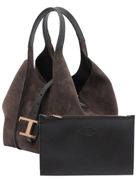 Tod's Timeless suede-leather T-buckle shoulder bag - Brown