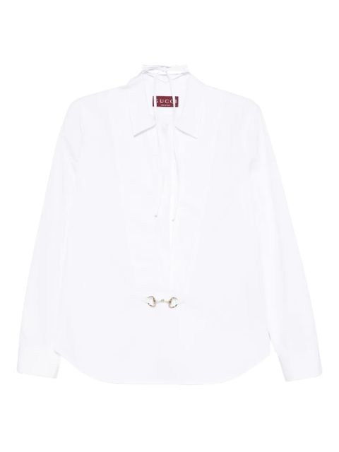 Gucci horsebit tie-neck shirt - White - zdjęcie produktu nr 1