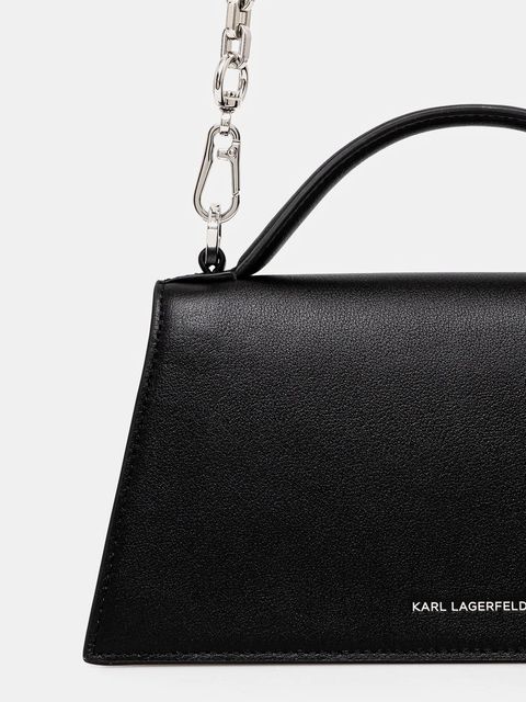 Karl Lagerfeld torebka skórzana K/SIGNATURE kolor czarny A1W30458