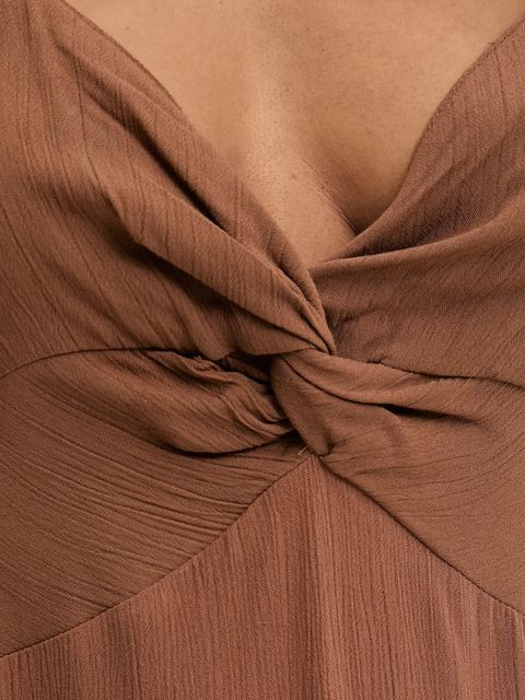 Answear.LAB sukienka bawełniana kolor brązowy maxi rozkloszowana