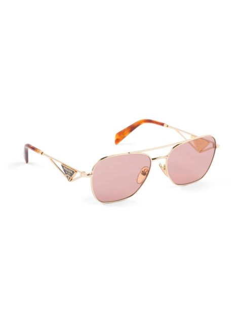 Prada Eyewear triangle-logo pilot-frame sunglasses - Pink - zdjęcie produktu nr 2