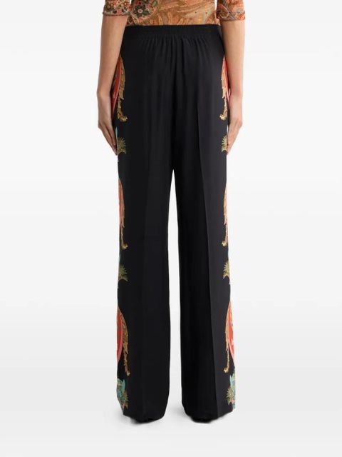 ETRO leafy paisley trousers - Black