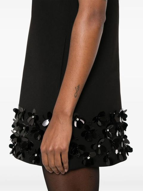 Self-Portrait 3D-sequins crepe mini dress - Black