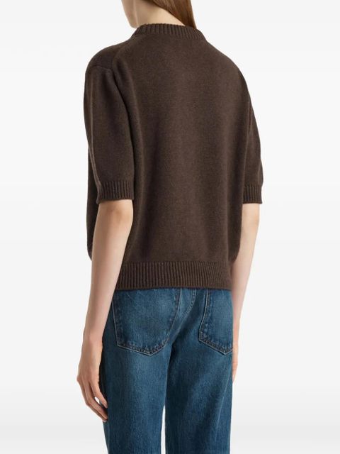 KHAITE Davin short-sleeve top - Brown