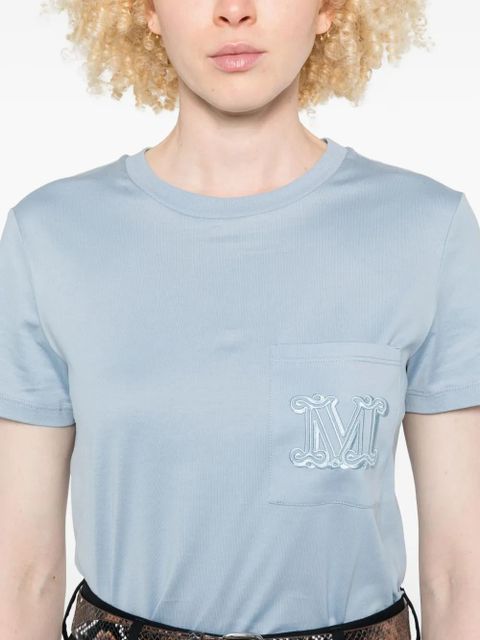 Max Mara embroidered pocket T-shirt - Blue
