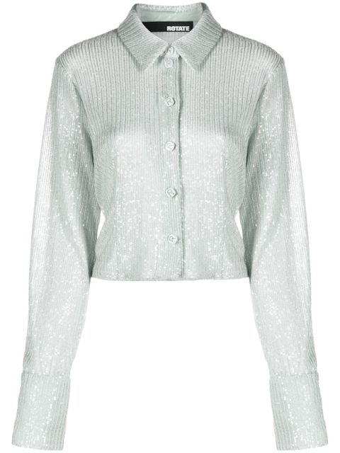 ROTATE BIRGER CHRISTENSEN sequin-embellished button-down cardigan - Blue - zdjęcie produktu nr 1
