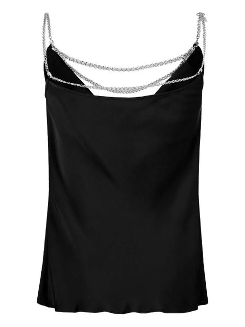 Rabanne chain strap satin top - Black - zdjęcie produktu nr 2
