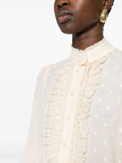 ZIMMERMANN ruffle-detail cotton top - Neutrals
