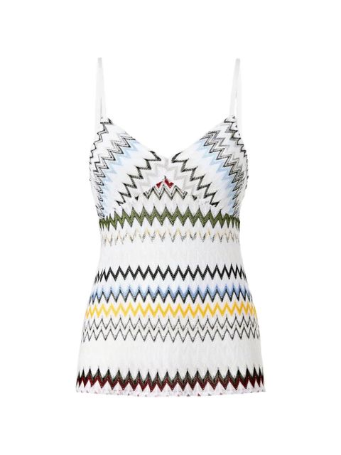 Missoni zigzag-pattern V-neck tank top - White - zdjęcie produktu nr 1