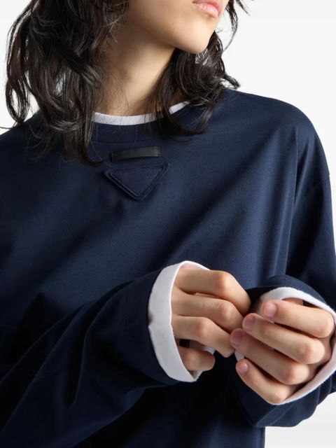 Prada long-sleeve crew-neck T-shirt - Blue