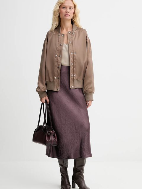 BOSS kurtka bomber kolor brązowy przejściowa oversize 50546846