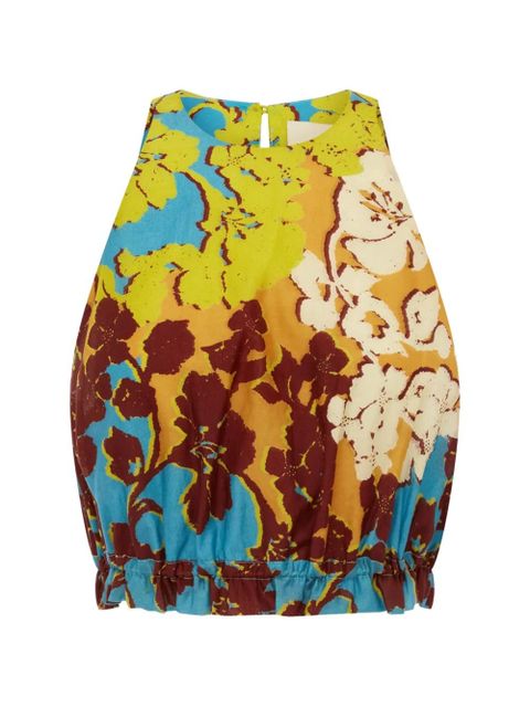 ALEMAIS Splice floral-print cropped top - Blue - zdjęcie produktu nr 1
