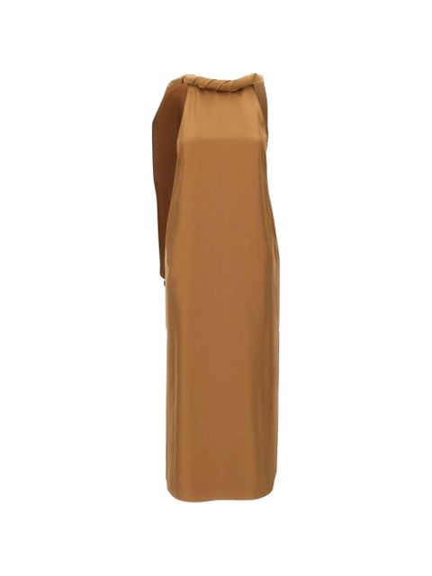 LouLou de Saison Susan twisted-collar sleeveless midi dress - Brown - zdjęcie produktu nr 1