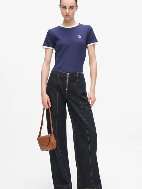 Karl Lagerfeld jeansy bawełniane IKON damskie medium waist A4W10098 - zdjęcie produktu nr 2