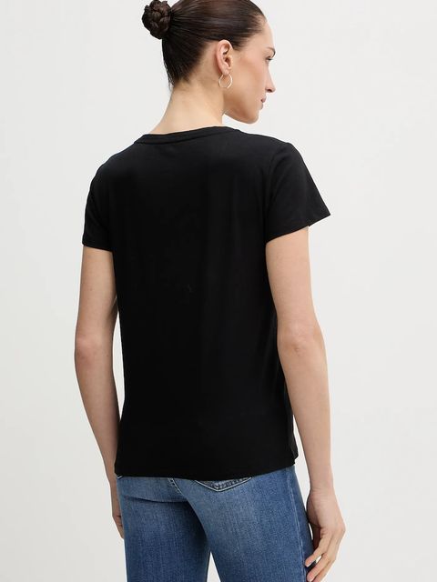 Liu Jo t-shirt bawełniany damski kolor czarny TA6056 JS923