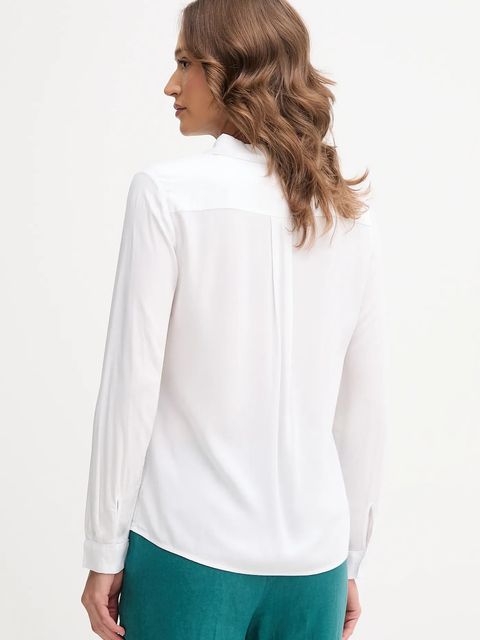 United Colors of Benetton koszula damska kolor biały regular z kołnierzykiem klasycznym 5WPWDQ0B0 - zdjęcie produktu nr 2